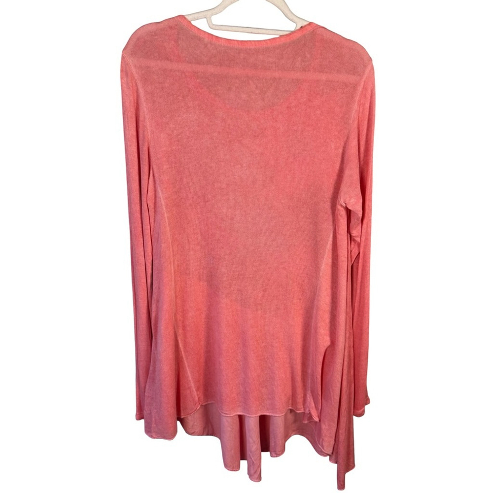 Boho Cottagecore Coral Floral Lace Tunic With Tank Size XS S Stretch Sheer - Picture 16 of 16